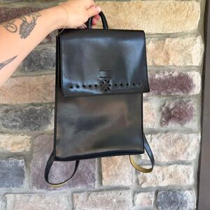 VTG 90s Mondani New York Black Laser Cut Floral Backpack